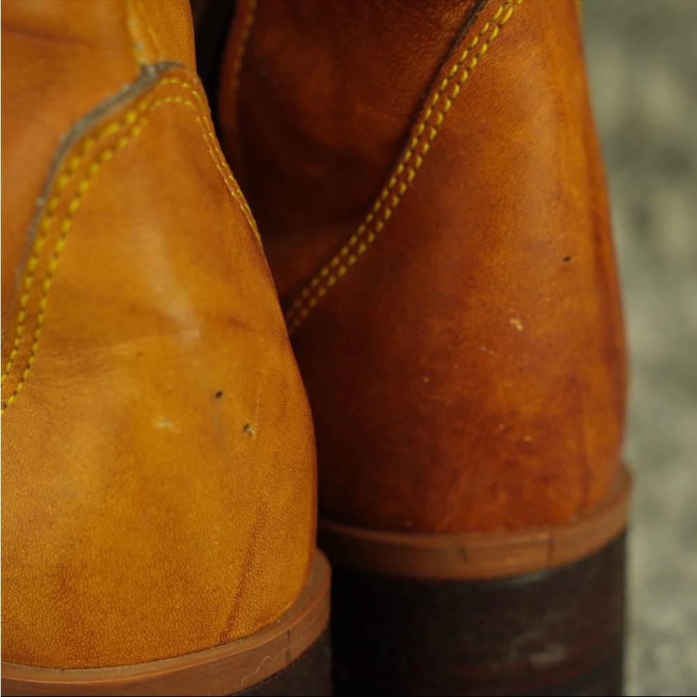 Frye-Style Tan Vintage Leather Calf Boots size 7 - Picture 11 of 16